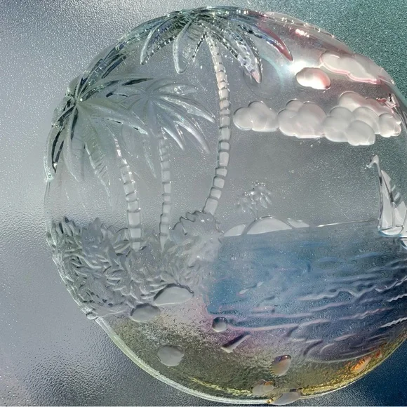 Mikasa Sunrise Bay 18-1/2” Oval Sailboat Nautical Hostess Glass Platter - Picture 10 of 11